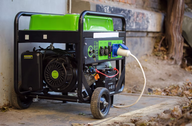 Portable gas generator providing backup electricity at home